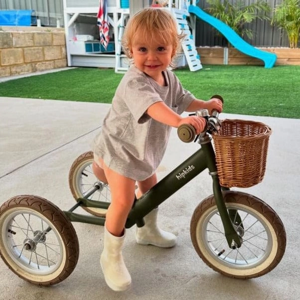 2 in 1 Steel Trike/Balance Bike (incl. wicker basket)
