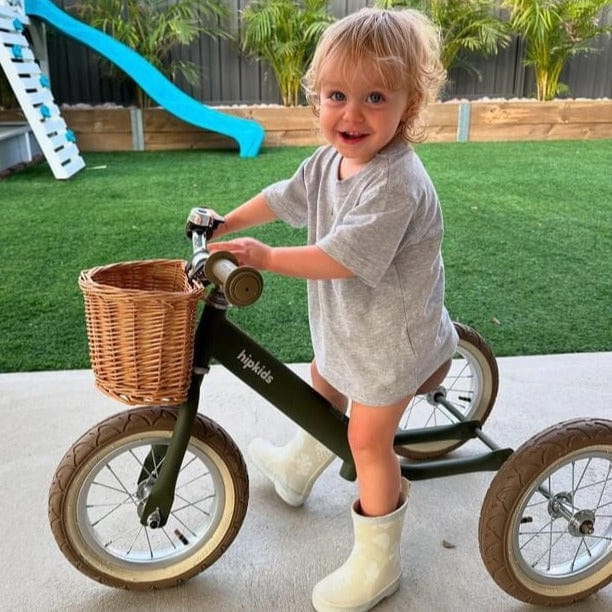 2 in 1 Steel Trike/Balance Bike (incl. wicker basket)