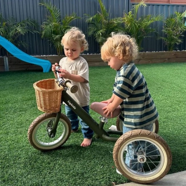 2 in 1 Steel Trike/Balance Bike (incl. wicker basket)