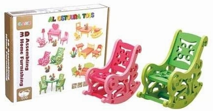 3D Assembling Home Furnishing  Wooden Rocking chair