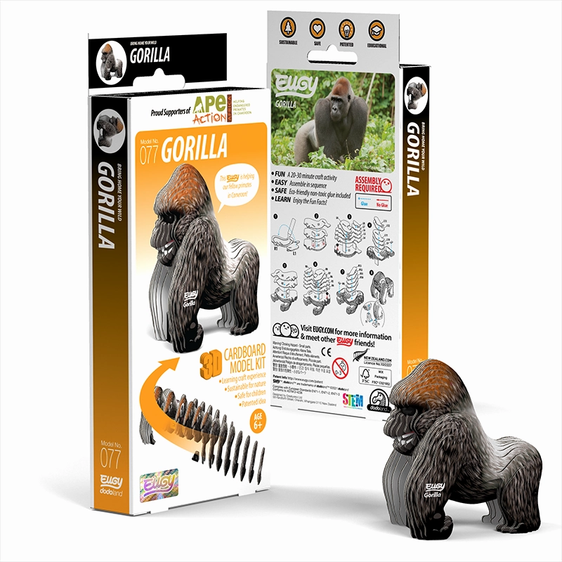 3D Cardboard Model Kit - Gorilla