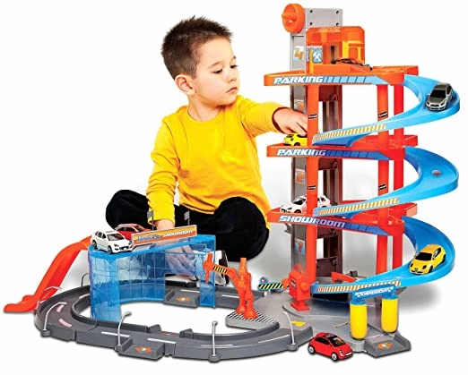 Bburago 1:43 Scale Street Fire Mega Dealer Showroom Track Set - Multicolour