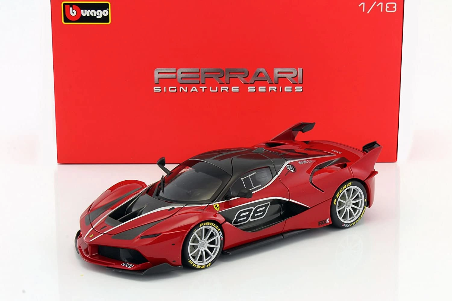 Bburago Die Cast Ferrari FXX-K 88 Signature Series Car 1:18 Scale - Red
