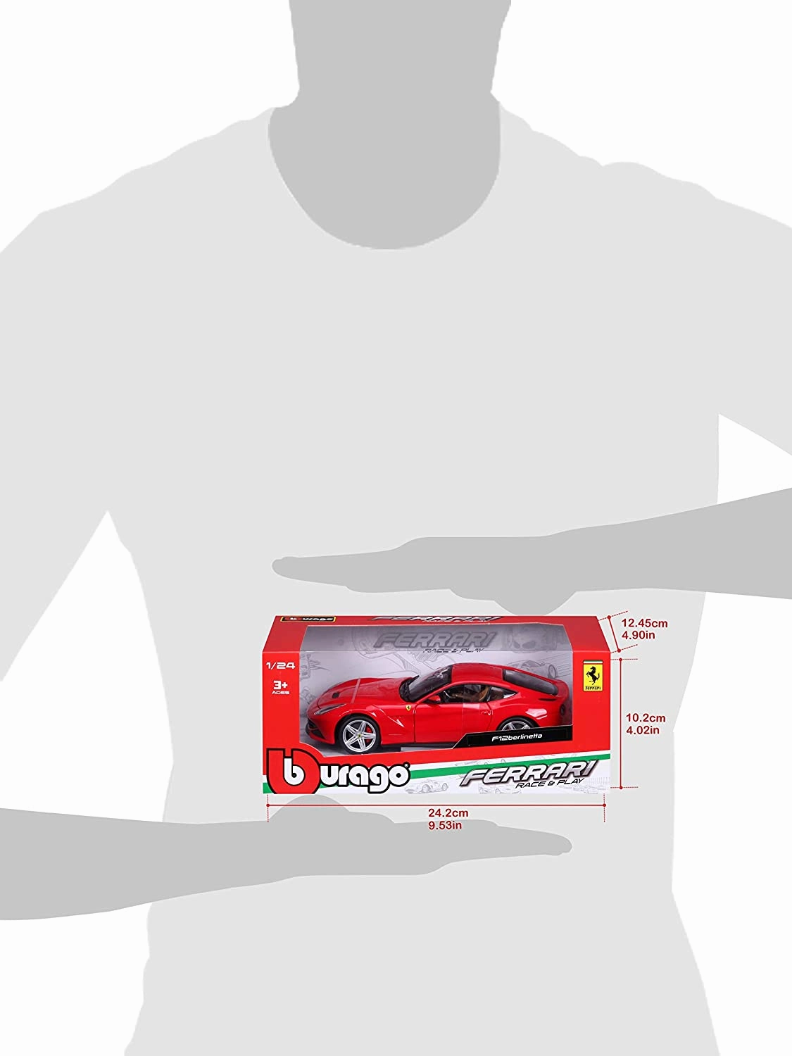 Bburago Die Cast Ferrari Race & Play F12 Berlinetta Car 1:24 Scale - Red