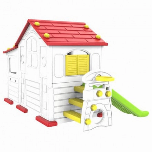 Big Playhouse W/ Slide & Basketball Ring