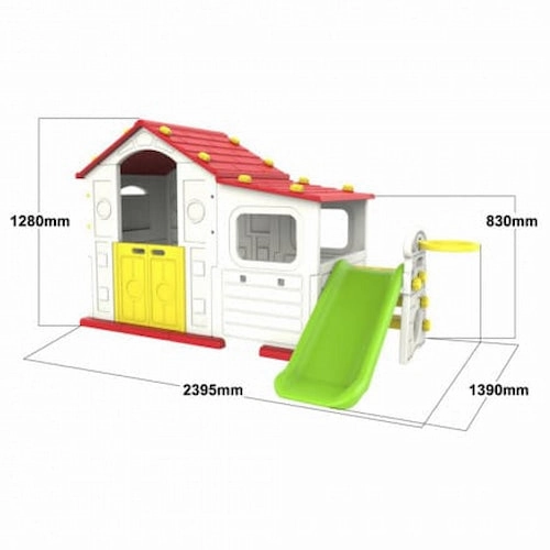 Big Playhouse W/ Slide & Basketball Ring