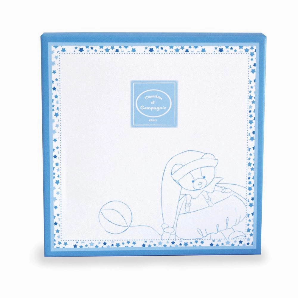 Blue Bear Baby Booties With Rattle