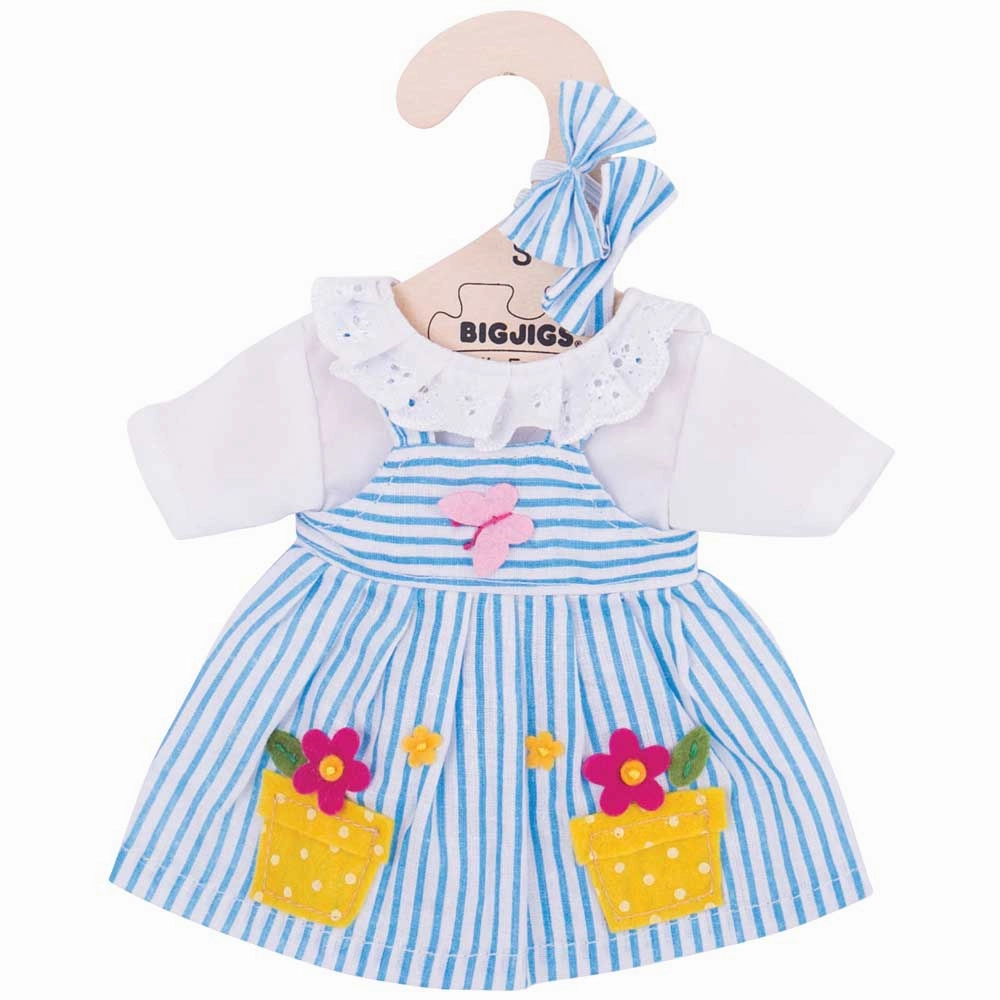 Blue Striped Dress (for Size Small Doll)