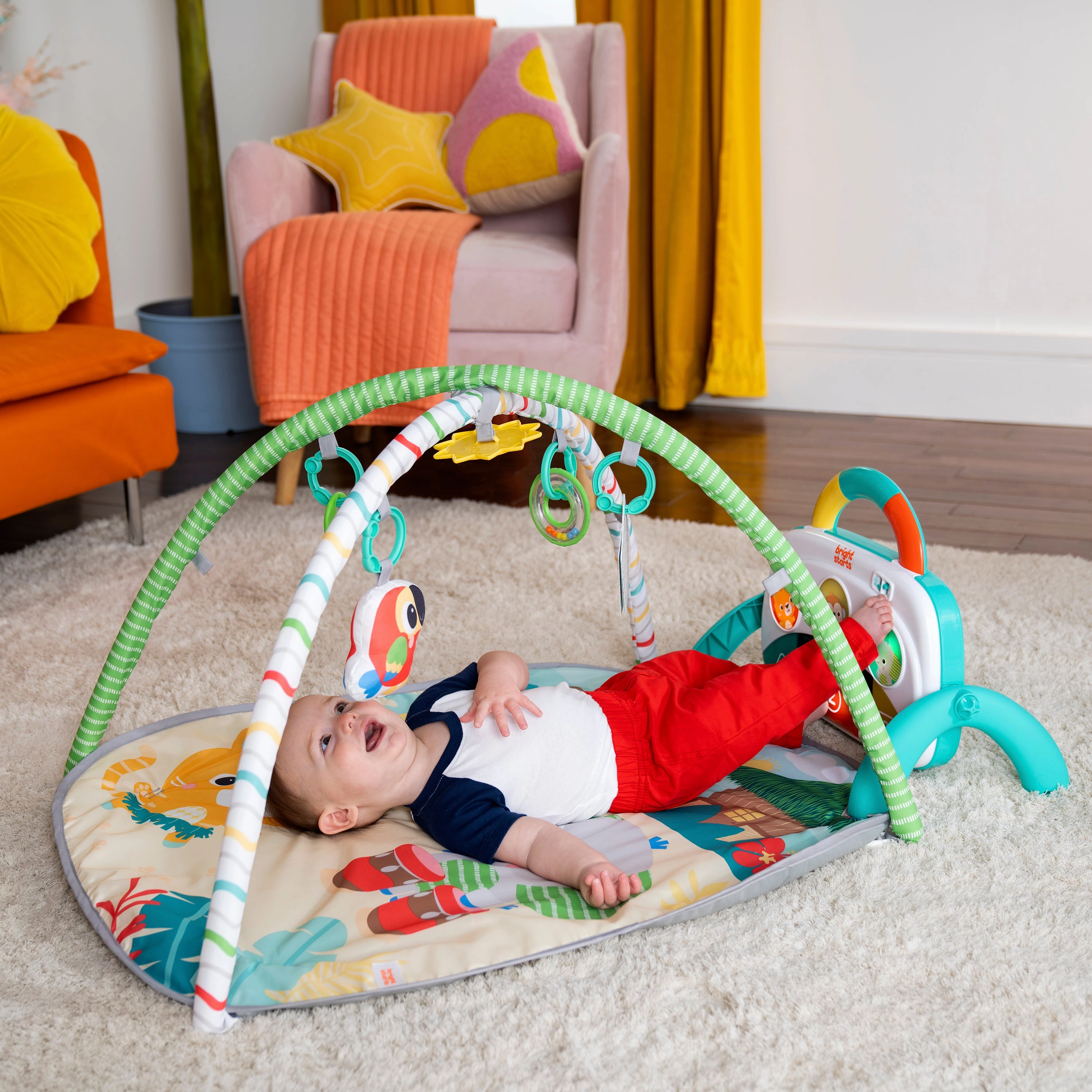 Bright Starts 4-in-1 Groovin Kicks Piano & Drum Kick Gym