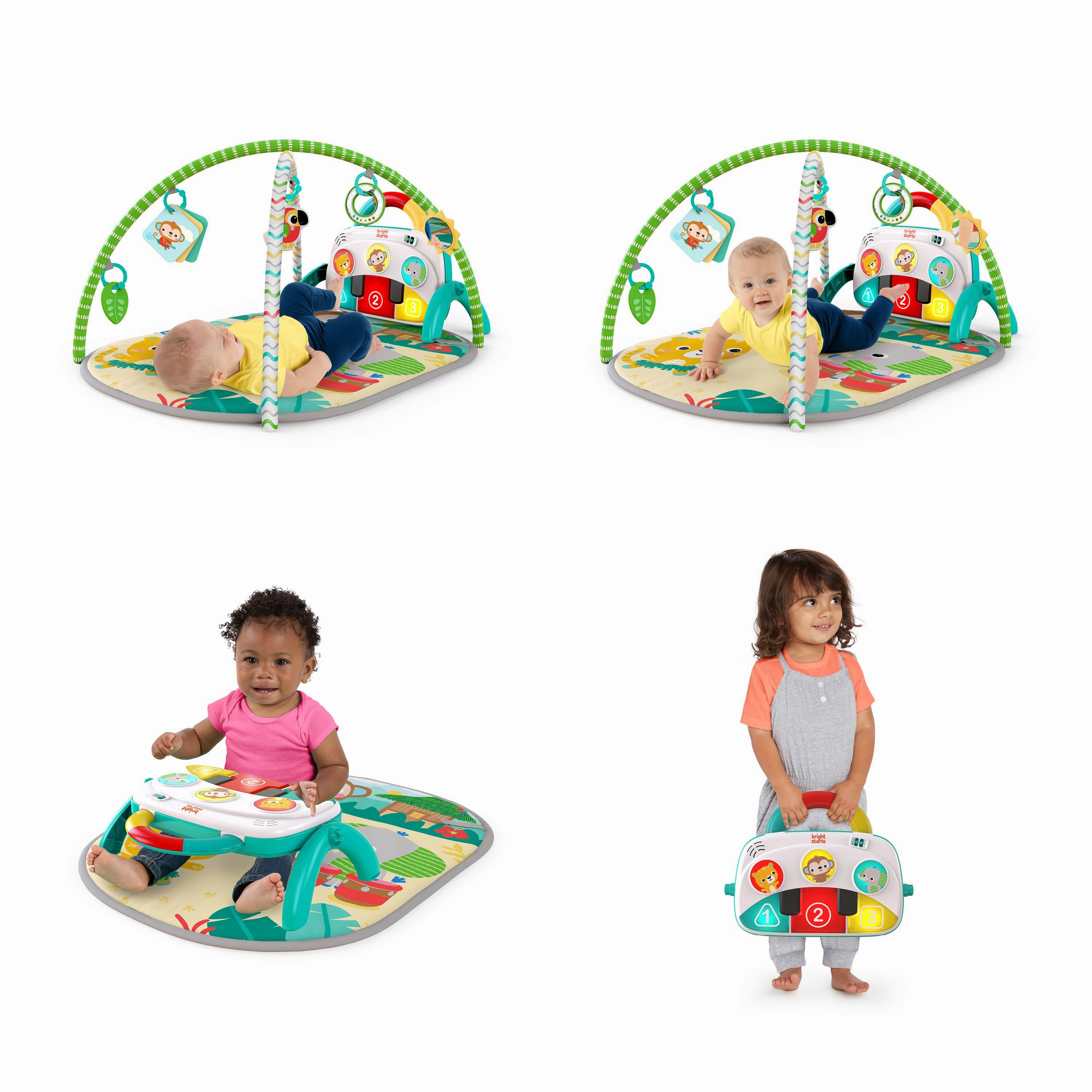 Bright Starts 4-in-1 Groovin Kicks Piano & Drum Kick Gym