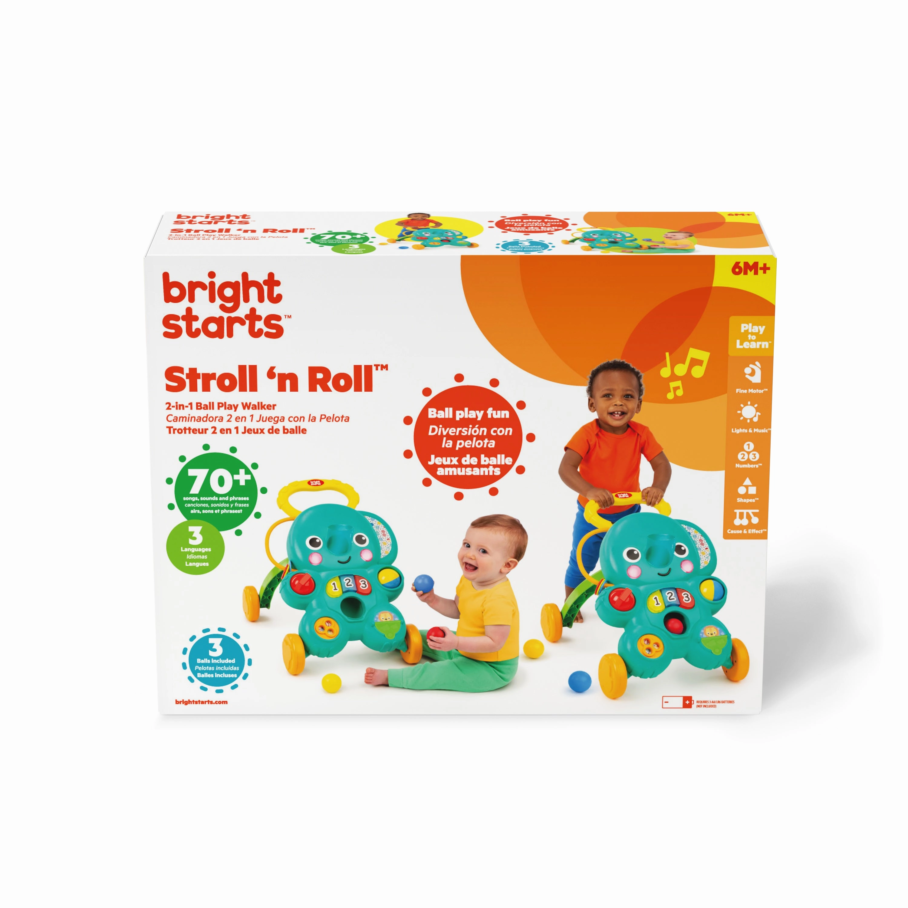 Bright Starts Stroll 'N Roll 2-In-1 Ball Play Walker