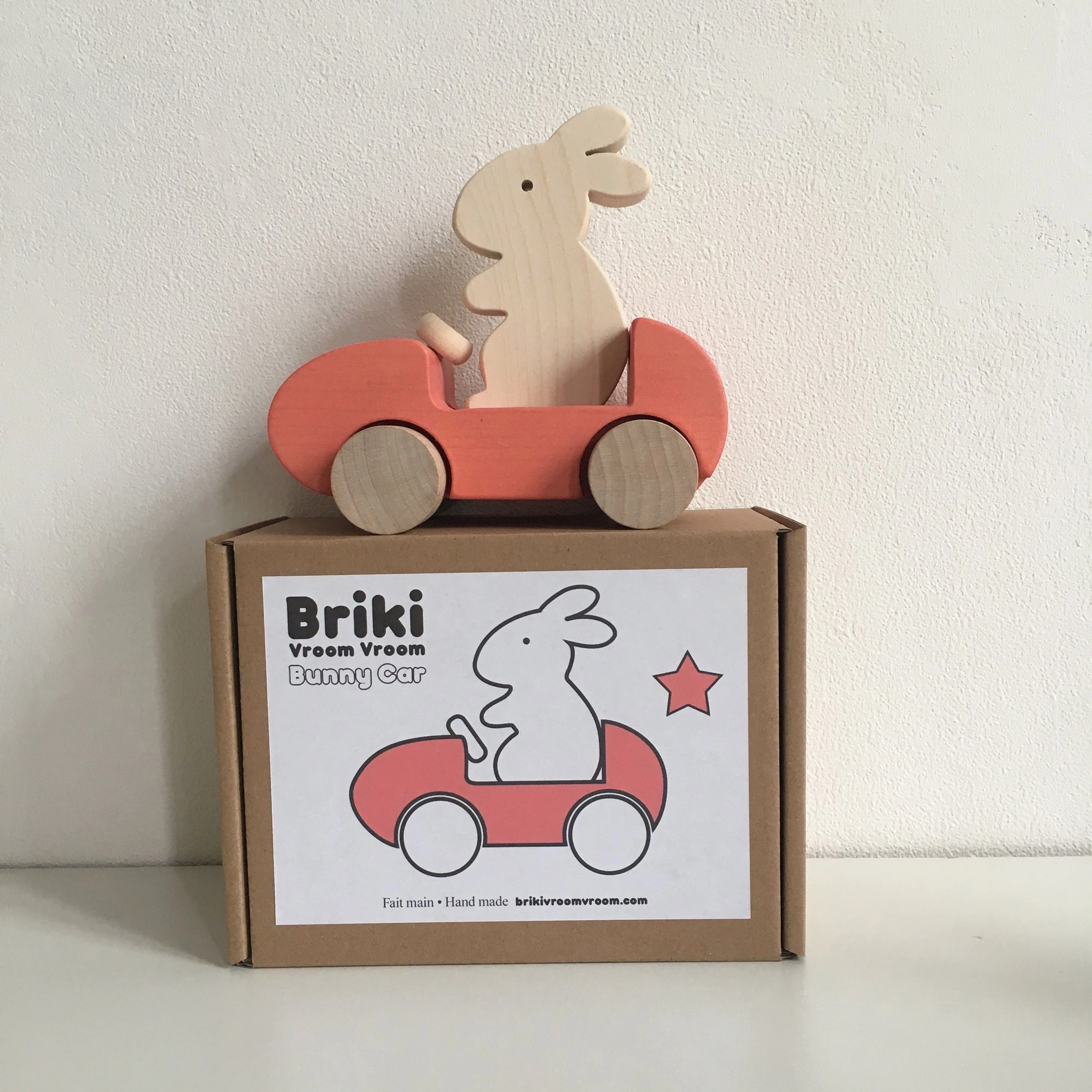 Briki Vroom Vroom Bunny Car Corail / Coral