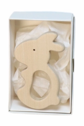 Briki Vroom Vroom Wooden Bunny Teether - Newborn