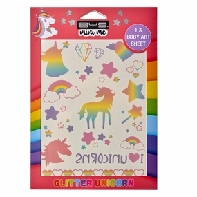 BYS Mini Me Glitter Unicorn Body Tattoo