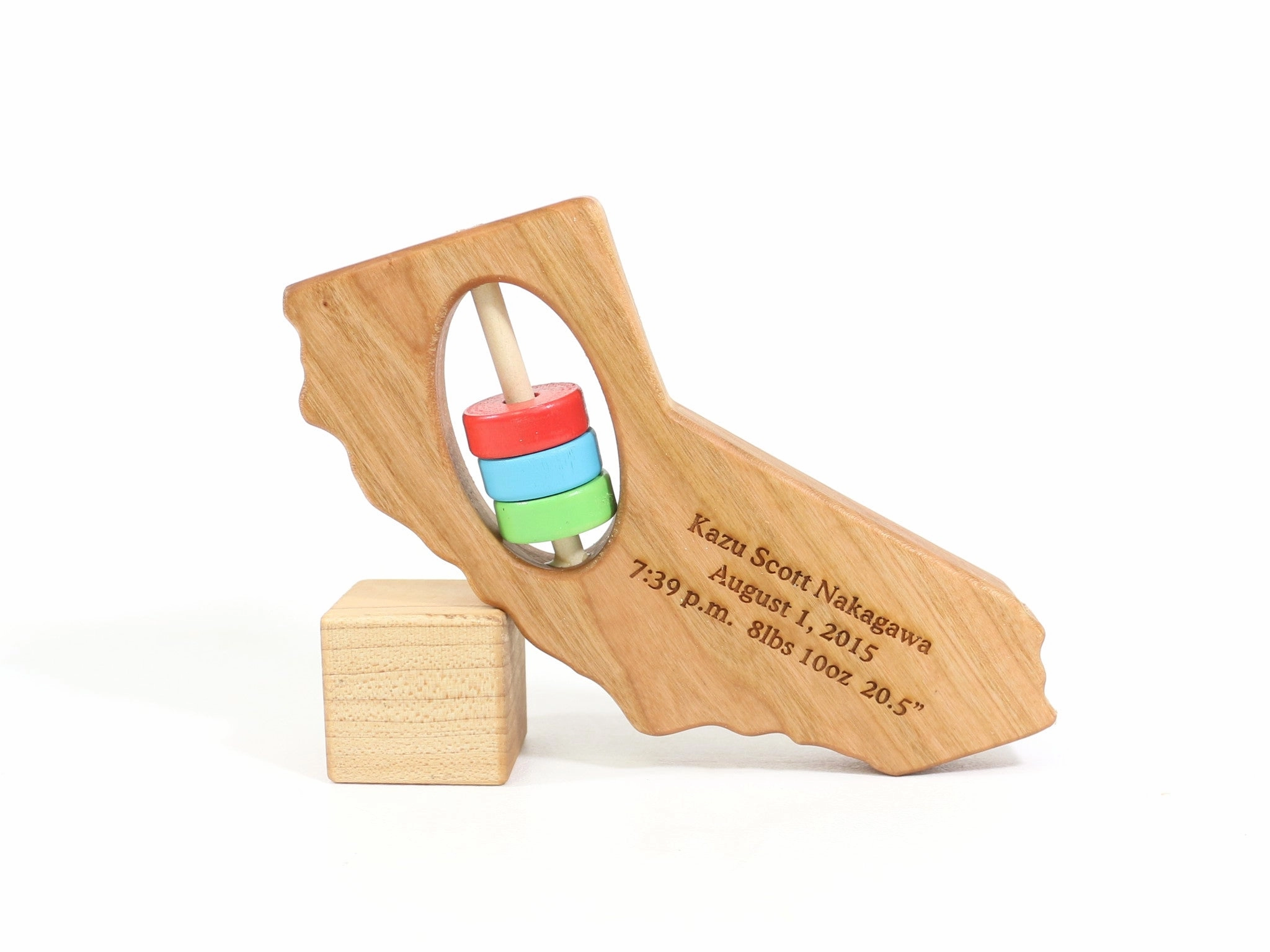 California State Wooden Baby Rattle