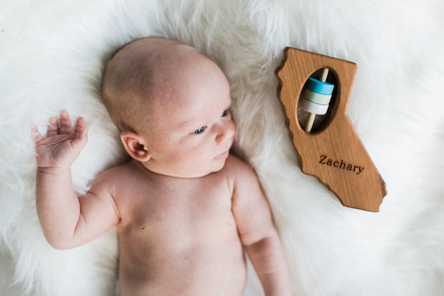 California State Wooden Baby Rattle