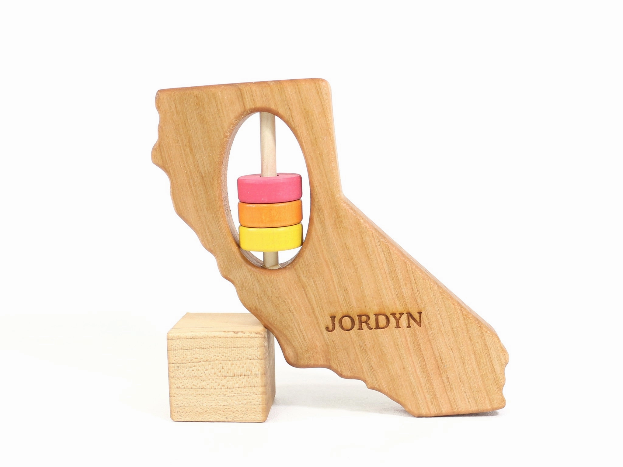 California State Wooden Baby Rattle