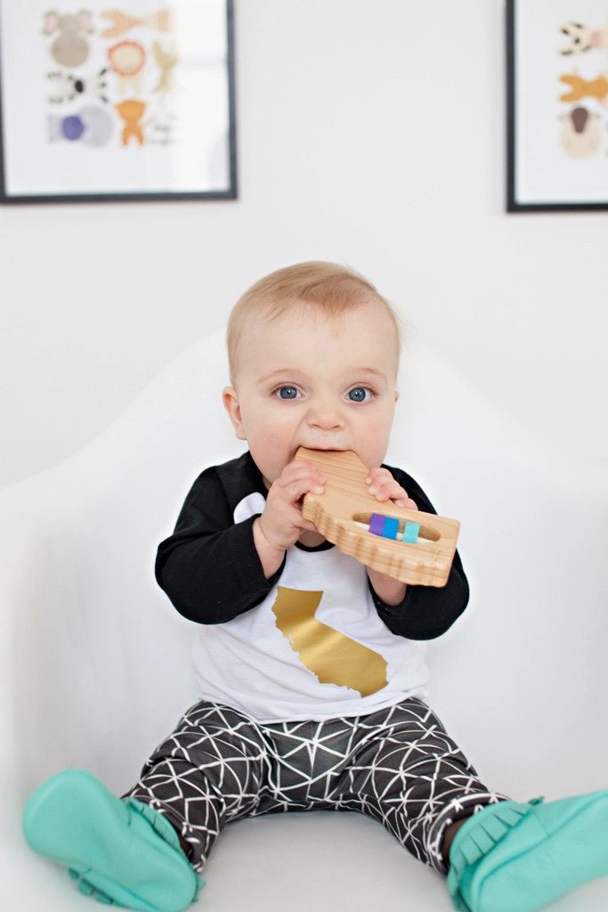 California State Wooden Baby Rattle
