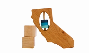California State Wooden Baby Rattle