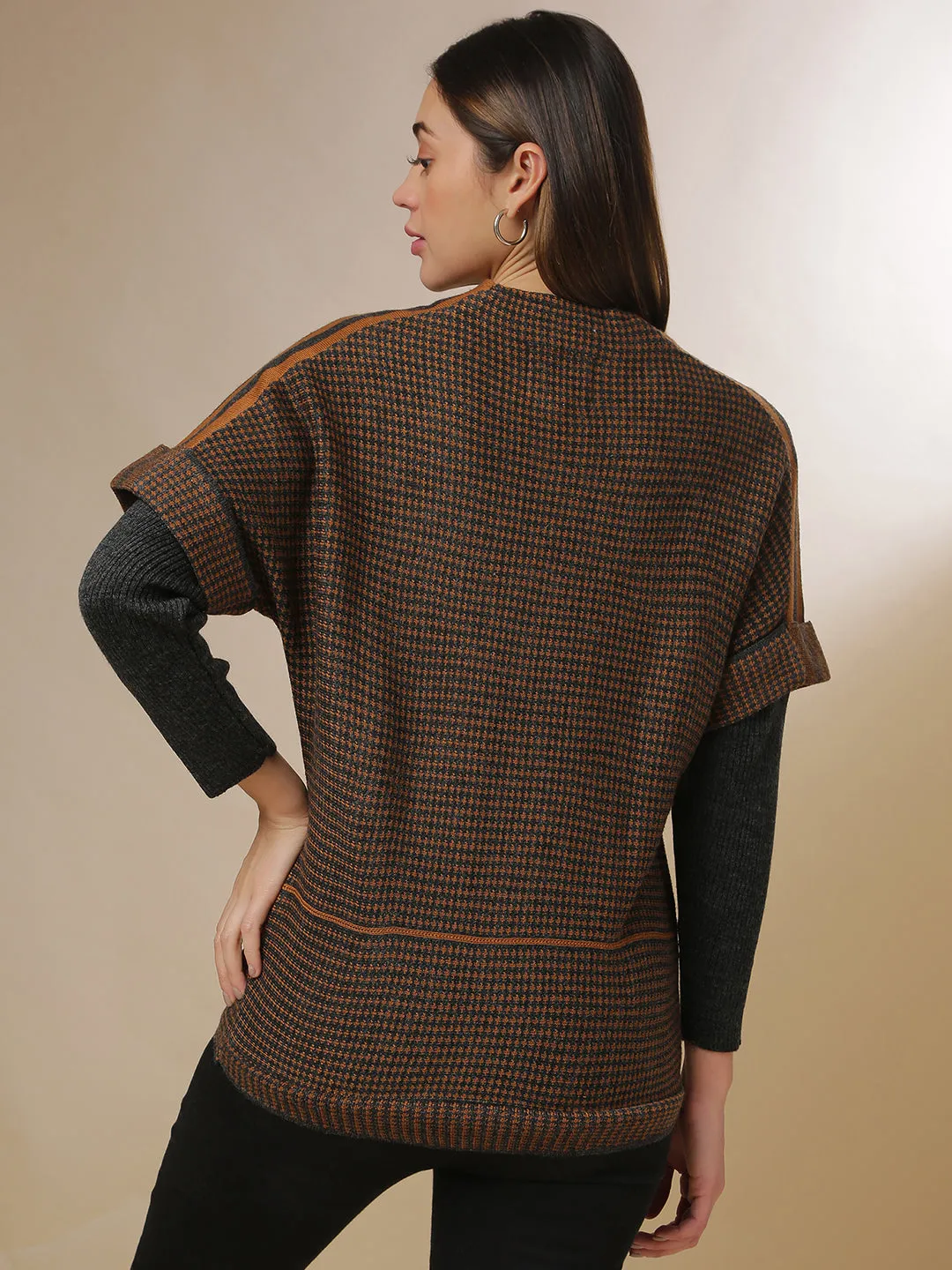 Campus Sutra Women Self Design Stylish Casual Sweaters ecco Shoes