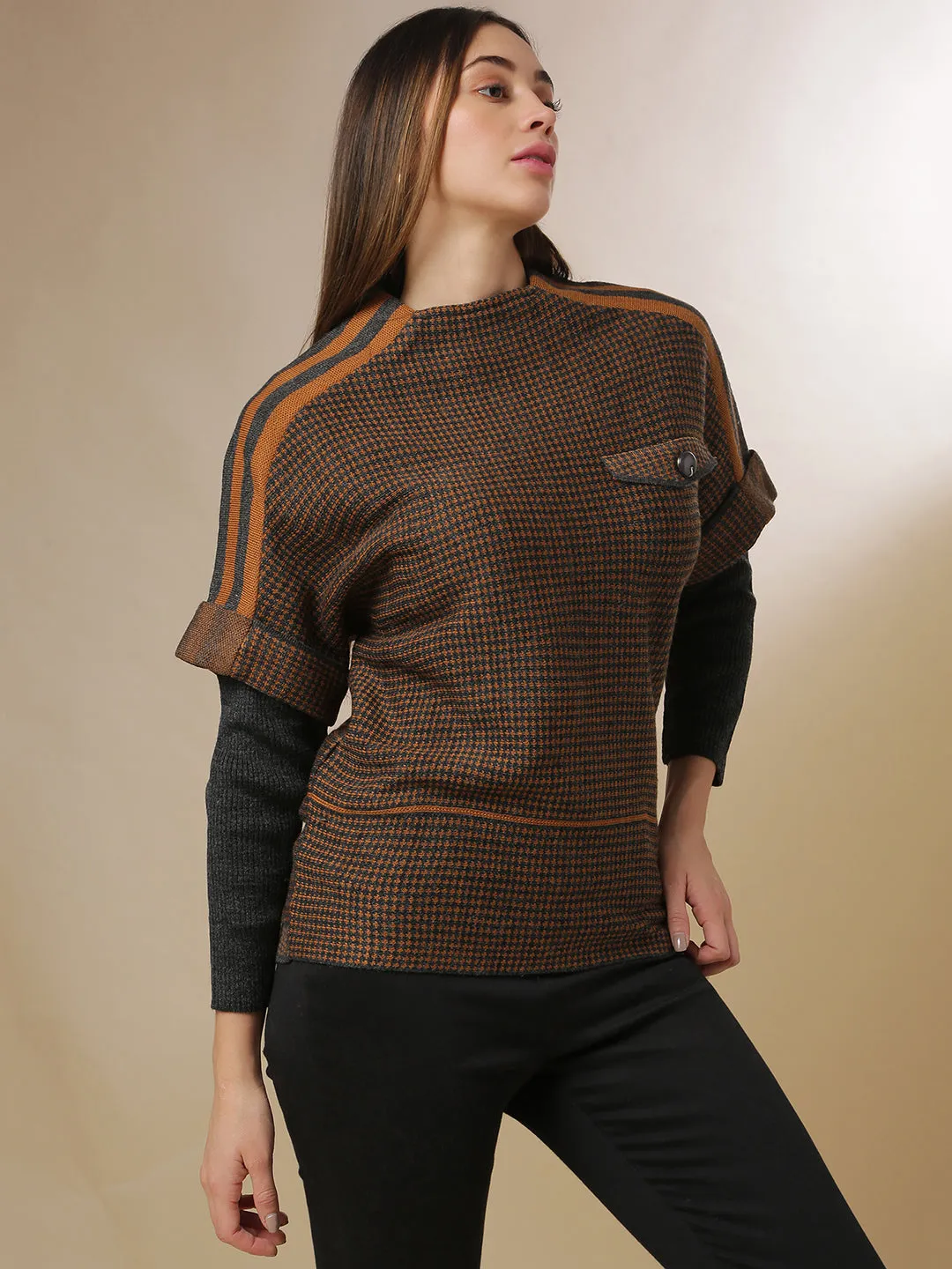 Campus Sutra Women Self Design Stylish Casual Sweaters ecco Shoes