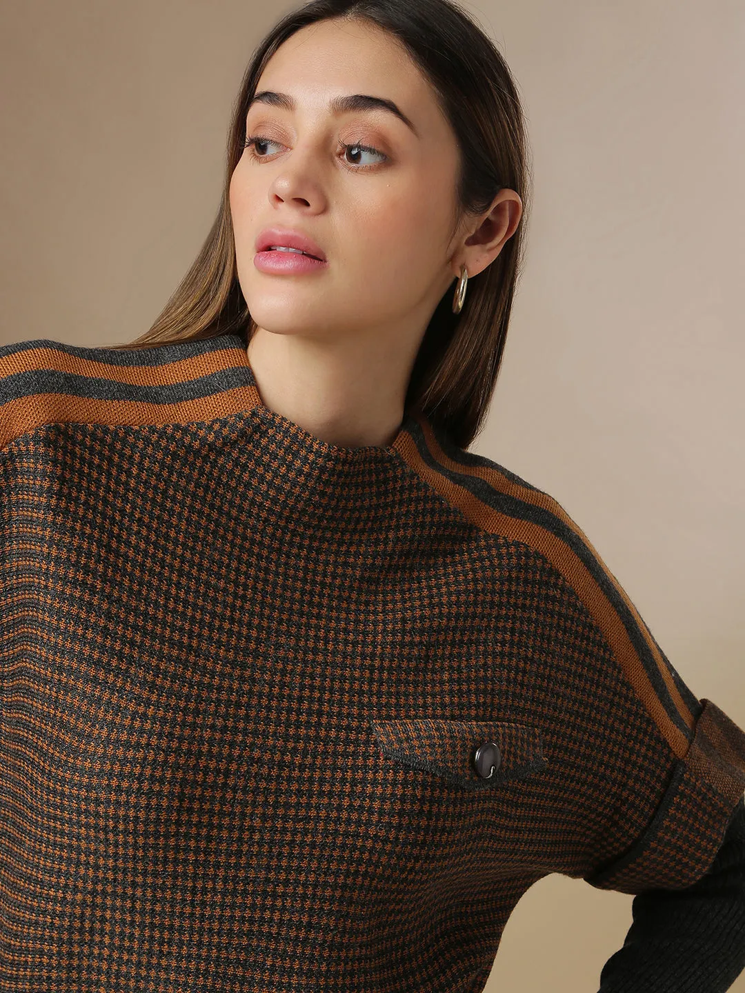 Campus Sutra Women Self Design Stylish Casual Sweaters ecco Shoes