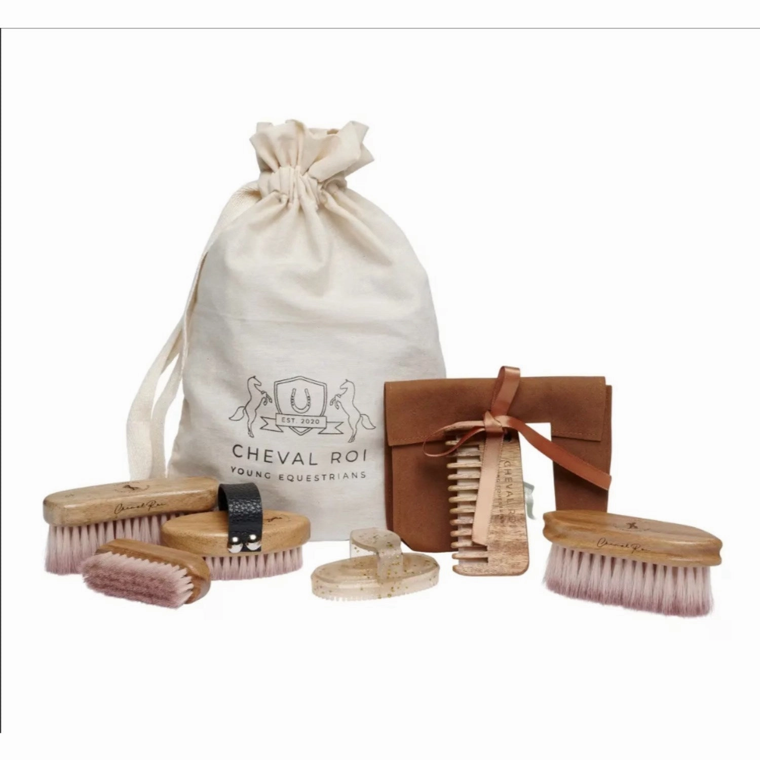 Cheval Roi Grooming Set for Hobby Horse Pale Earth