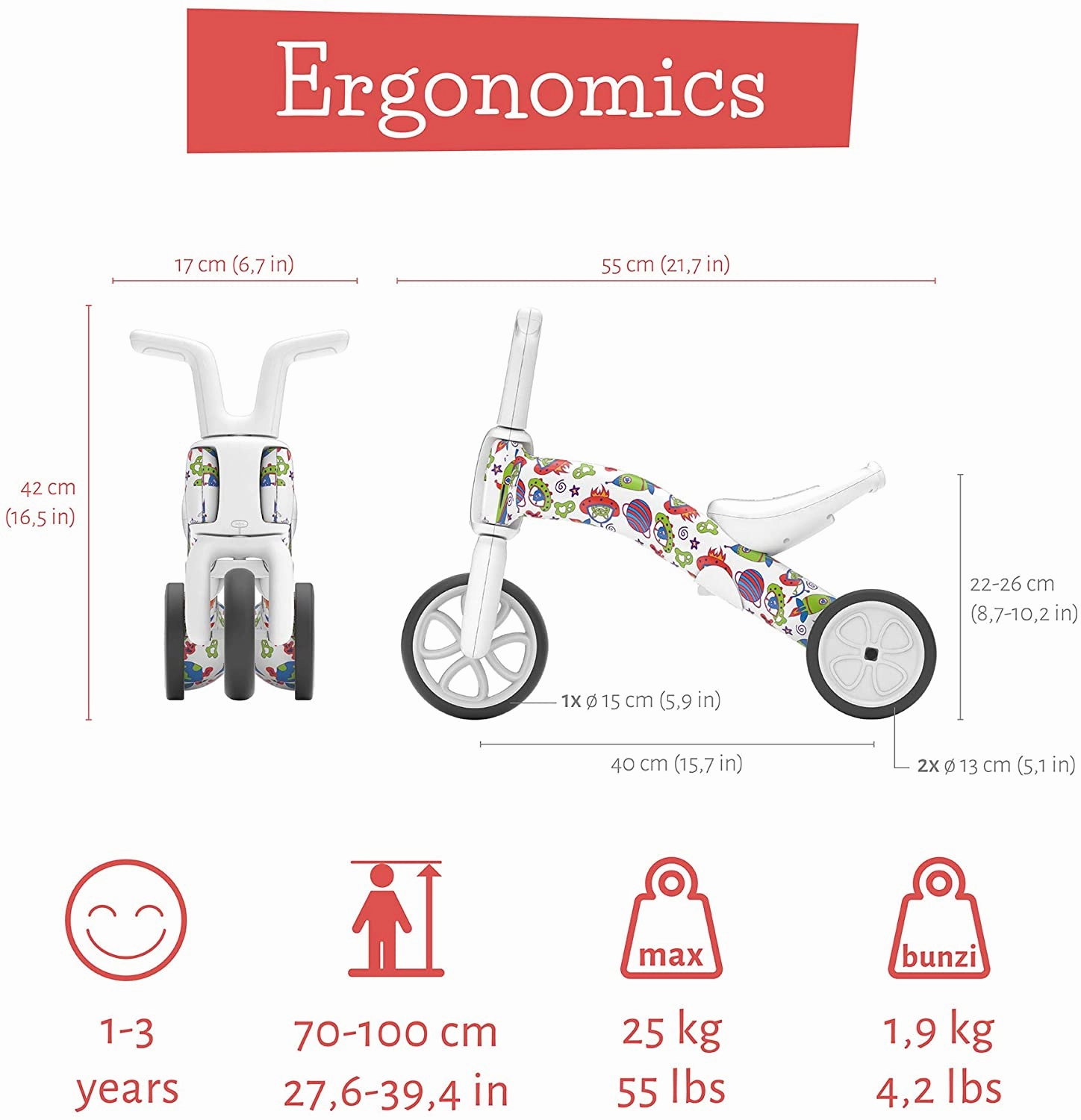 Chillafish Kid's Bunzi FAD Limited Edition 2-in-1 Balance Bike - Monster Meet Star