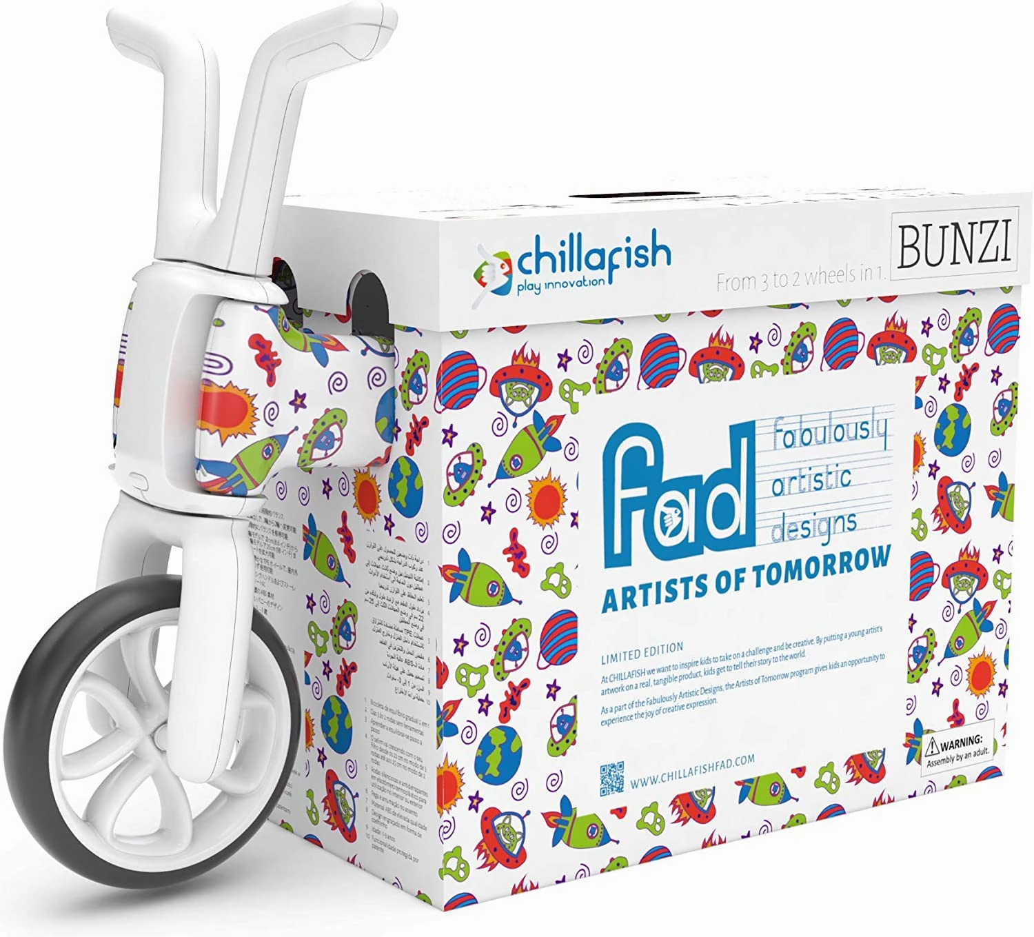 Chillafish Kid's Bunzi FAD Limited Edition 2-in-1 Balance Bike - Monster Meet Star