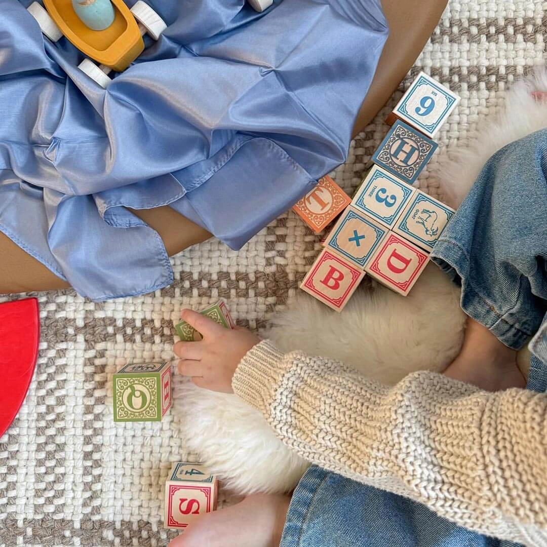 Classic Alphabet Blocks With Canvas Bag