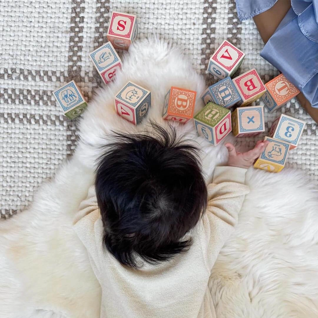 Classic Alphabet Blocks With Canvas Bag