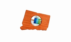 Connecticut State Wooden Baby Rattle