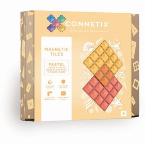 Connetix Pastel Lemon & Peach Base Plate 2 Pieces