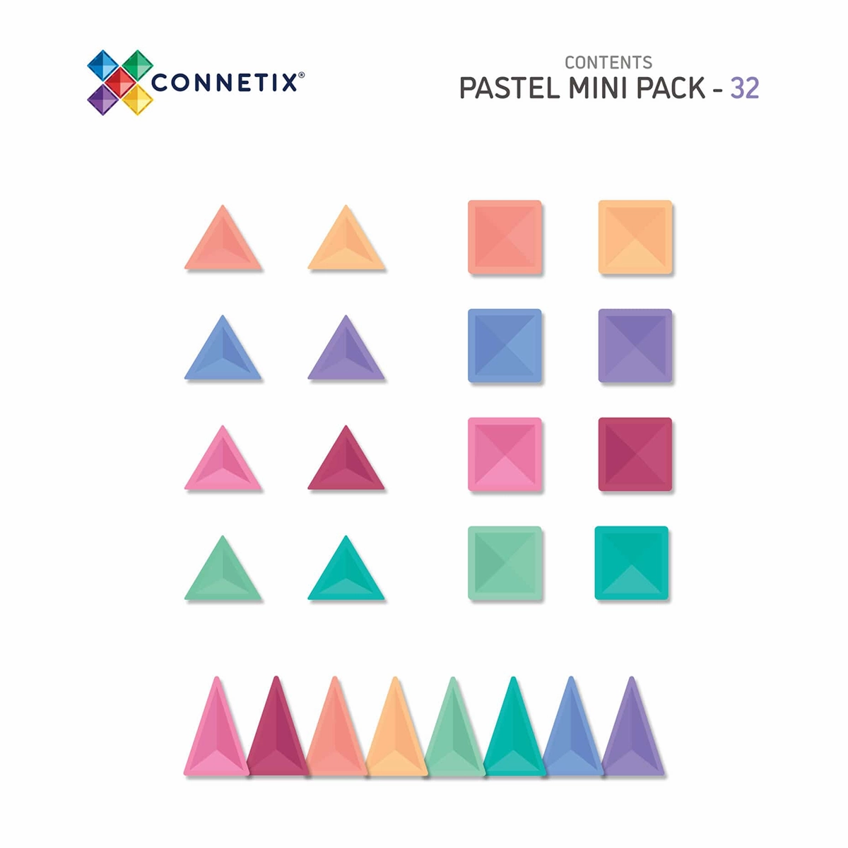 Connetix Pastel Mini Pack (32 pc)