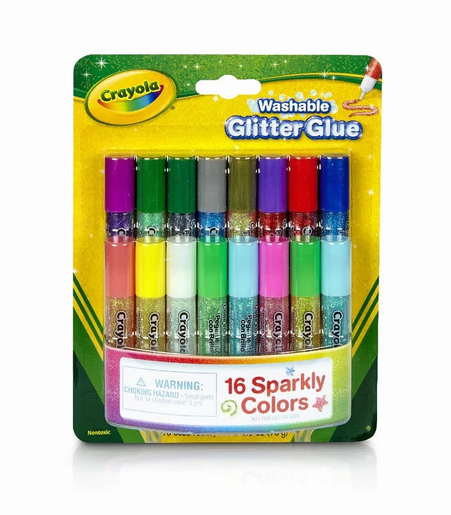 Crayola Washable Glitter Glue 16 Sparkly Colours