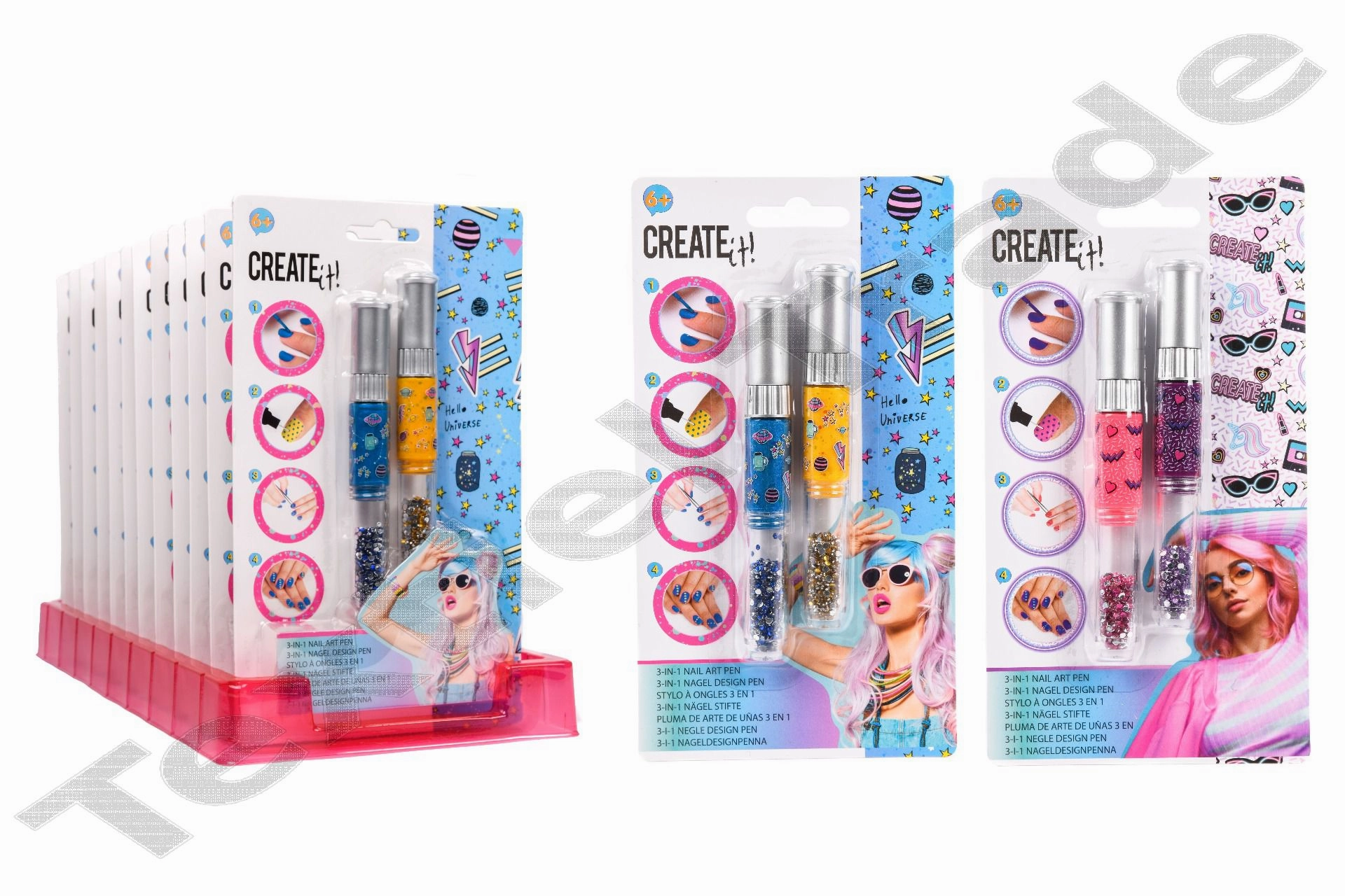CREATE IT! NAIL ART 3IN1 PEN 2-PCS 2-ASS DISPLAY