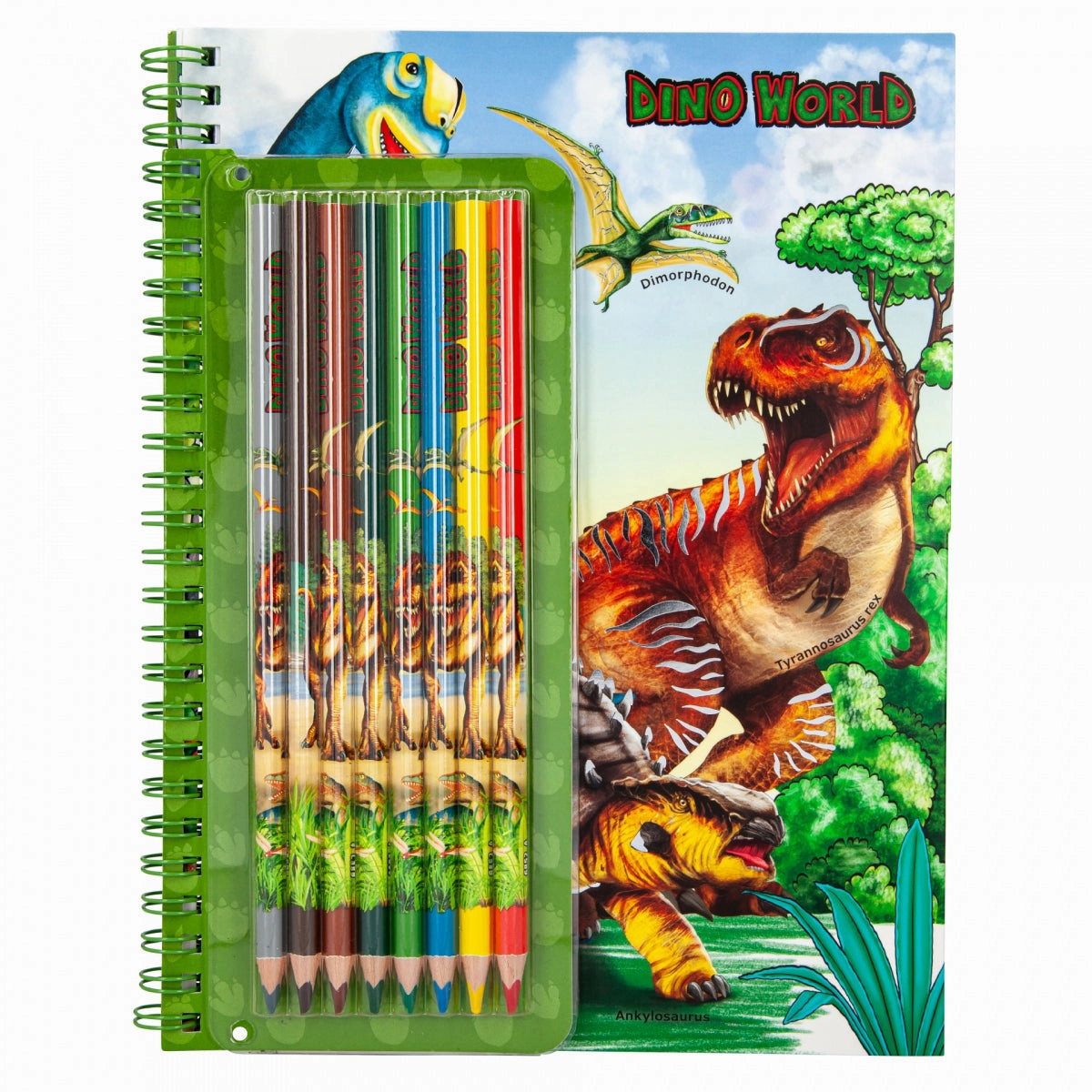 Depesche Dino World Colouring Book with Coloured Pencils
