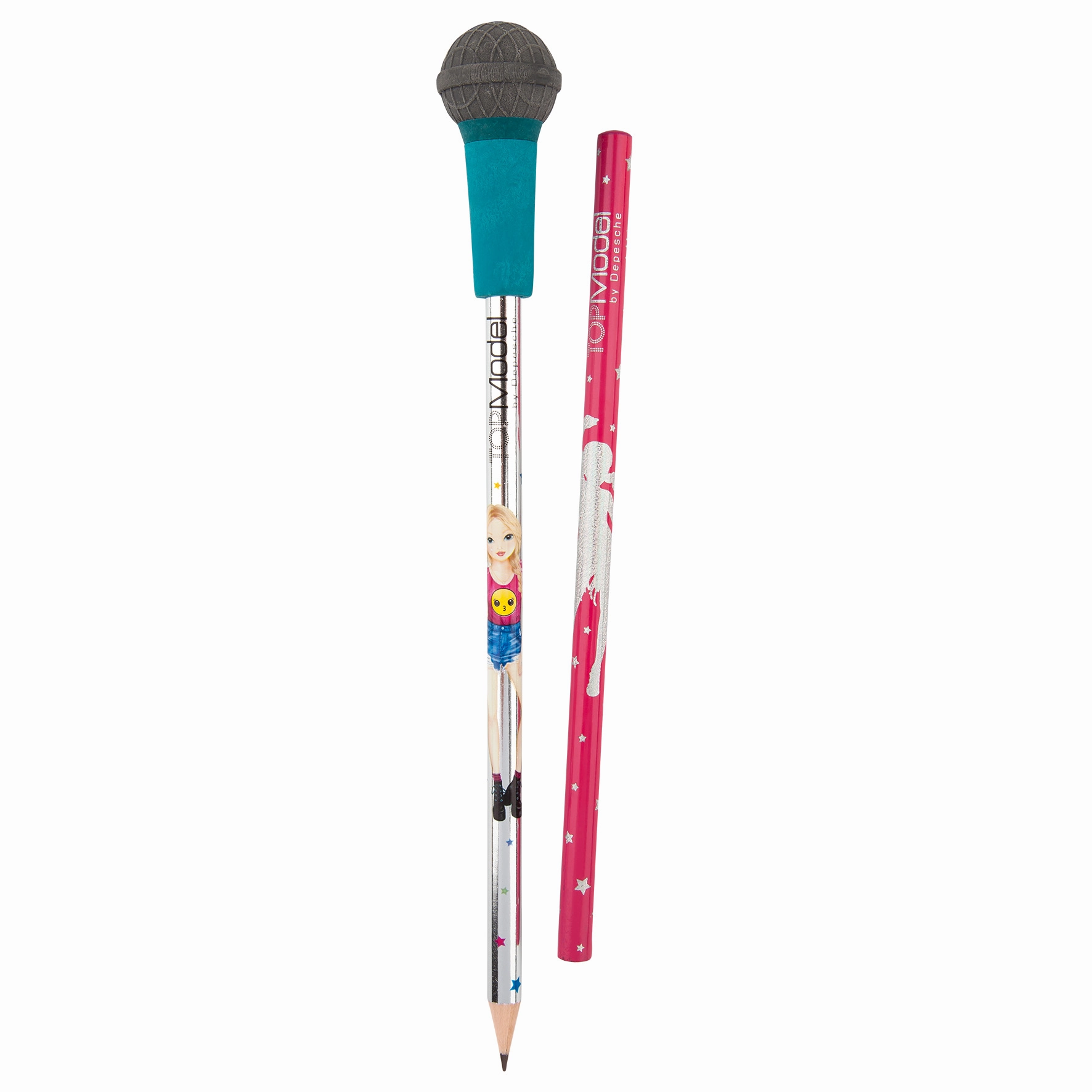 Depesche Topmodel Pencil with Micophone Eraser Topper Popstar (1pc)