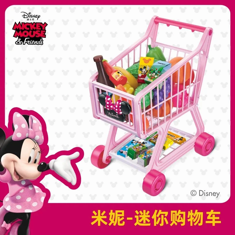Disney Mickey Minnie Mouse Children's Shopping Cart ,Supermarket Kitchen Trolley
