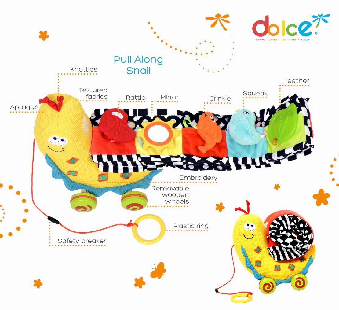 Dolce Toys Pull Along Color Snail
