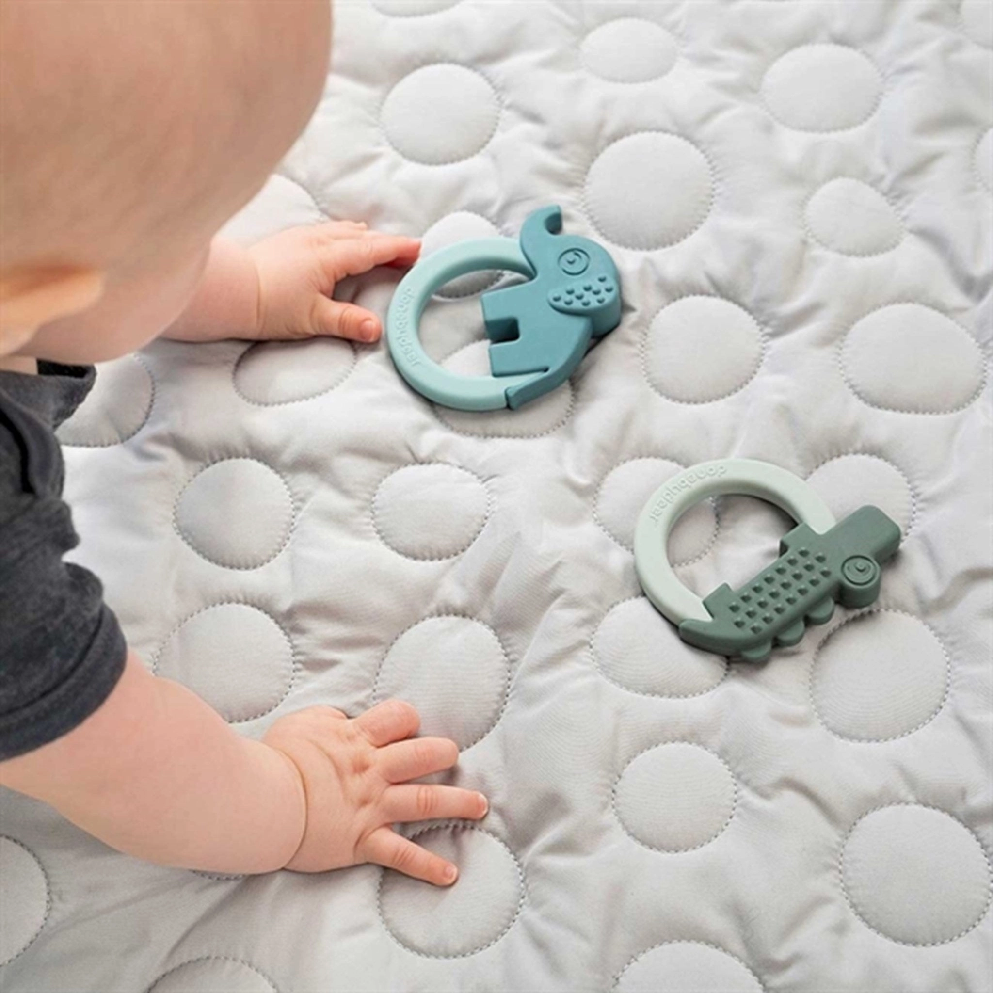 Done by Deer Teether 2-pack Deer Friends Blue/Green