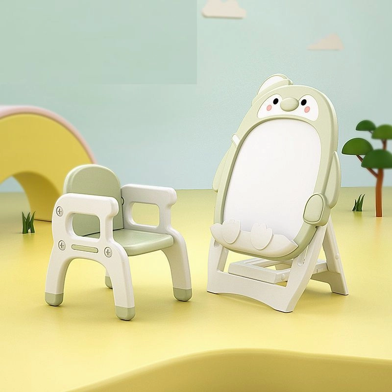 Drawing Board With Chair Green,  Learning Table and chair set for kid  (Multicolor)