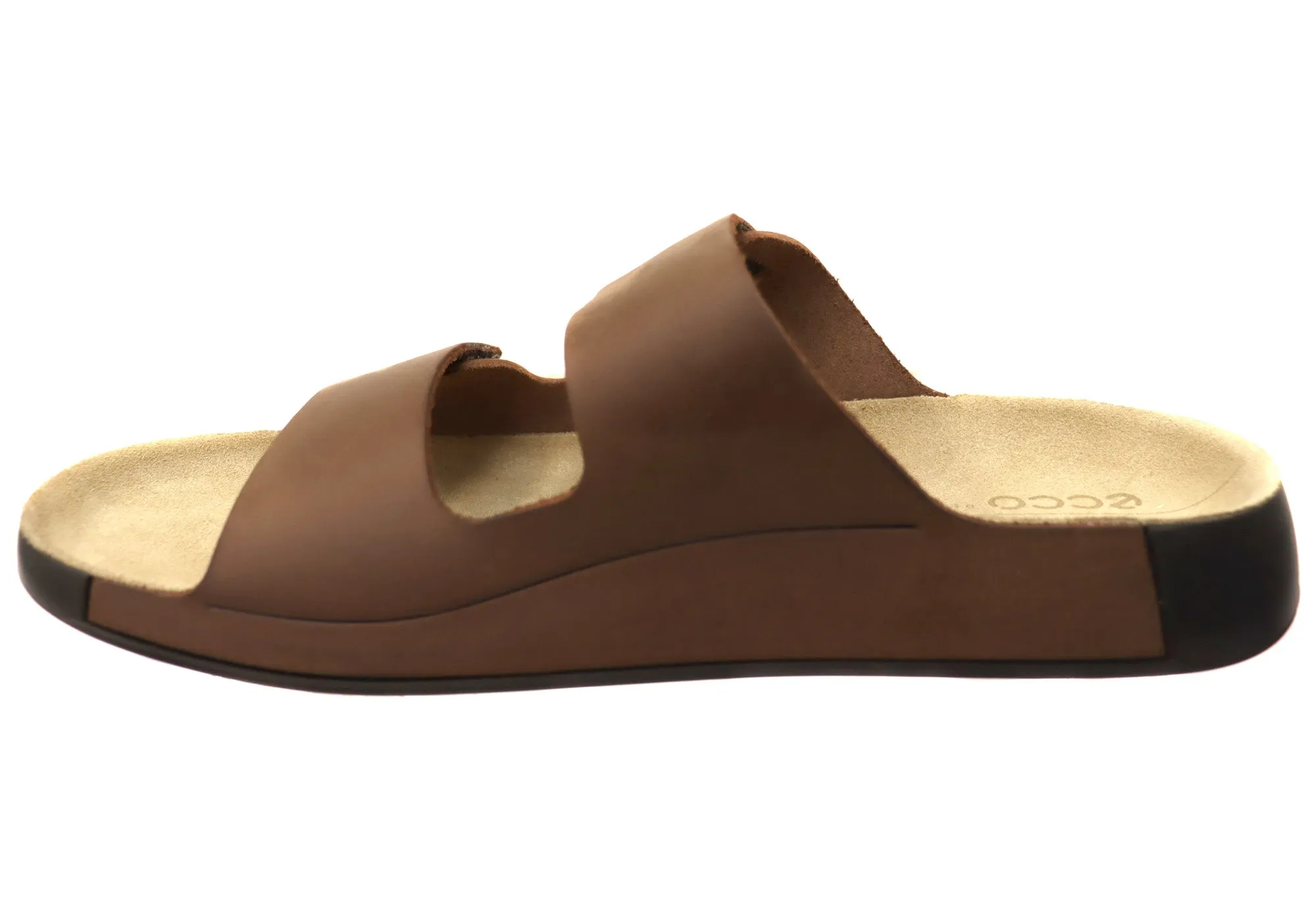 ECCO Mens Comfortable Leather 2nd Cozmo Slides Sandals ecco Shoes