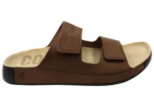 ECCO Mens Comfortable Leather 2nd Cozmo Slides Sandals ecco Shoes
