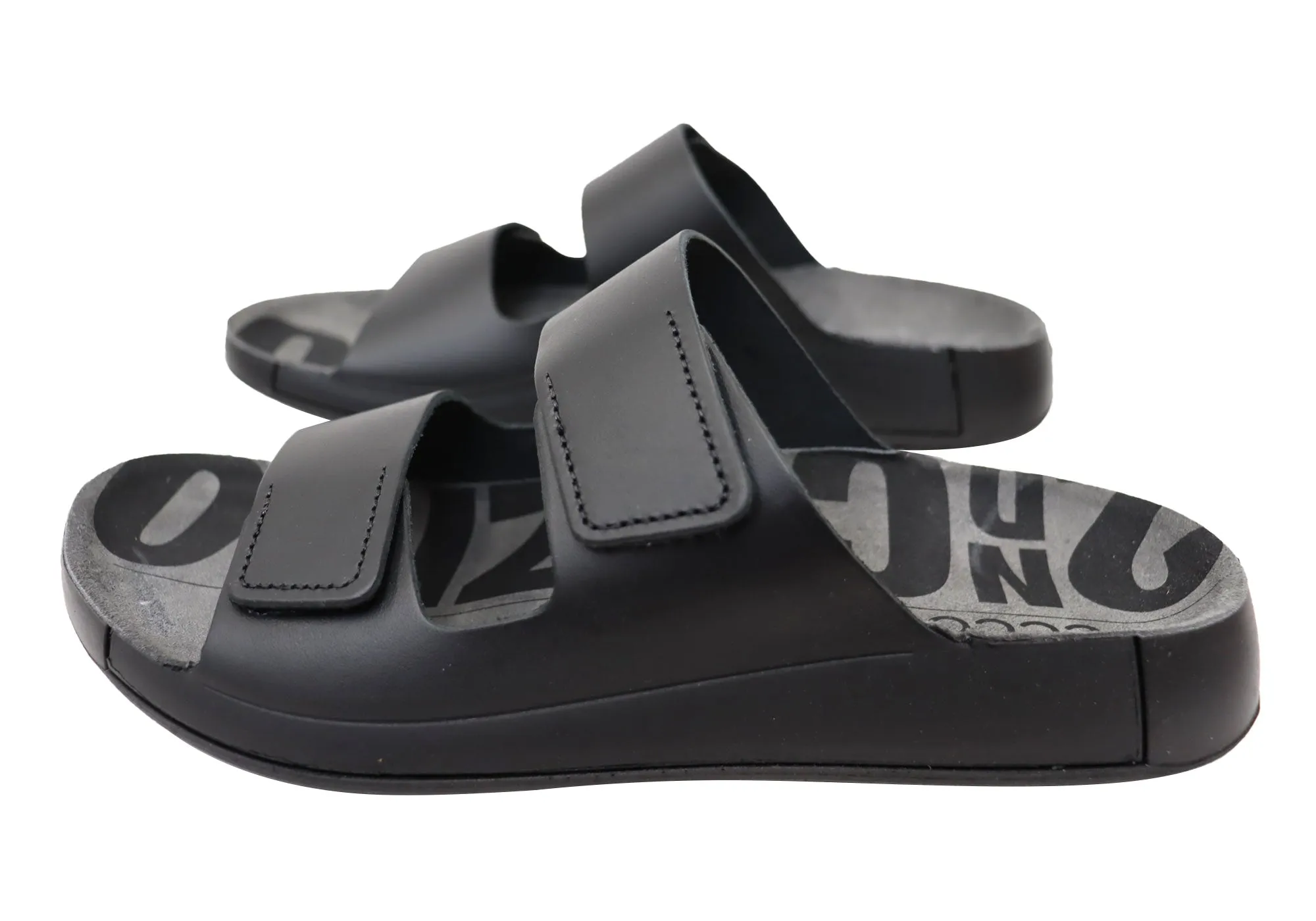 ECCO Mens Comfortable Leather 2nd Cozmo Slides Sandals ecco Shoes