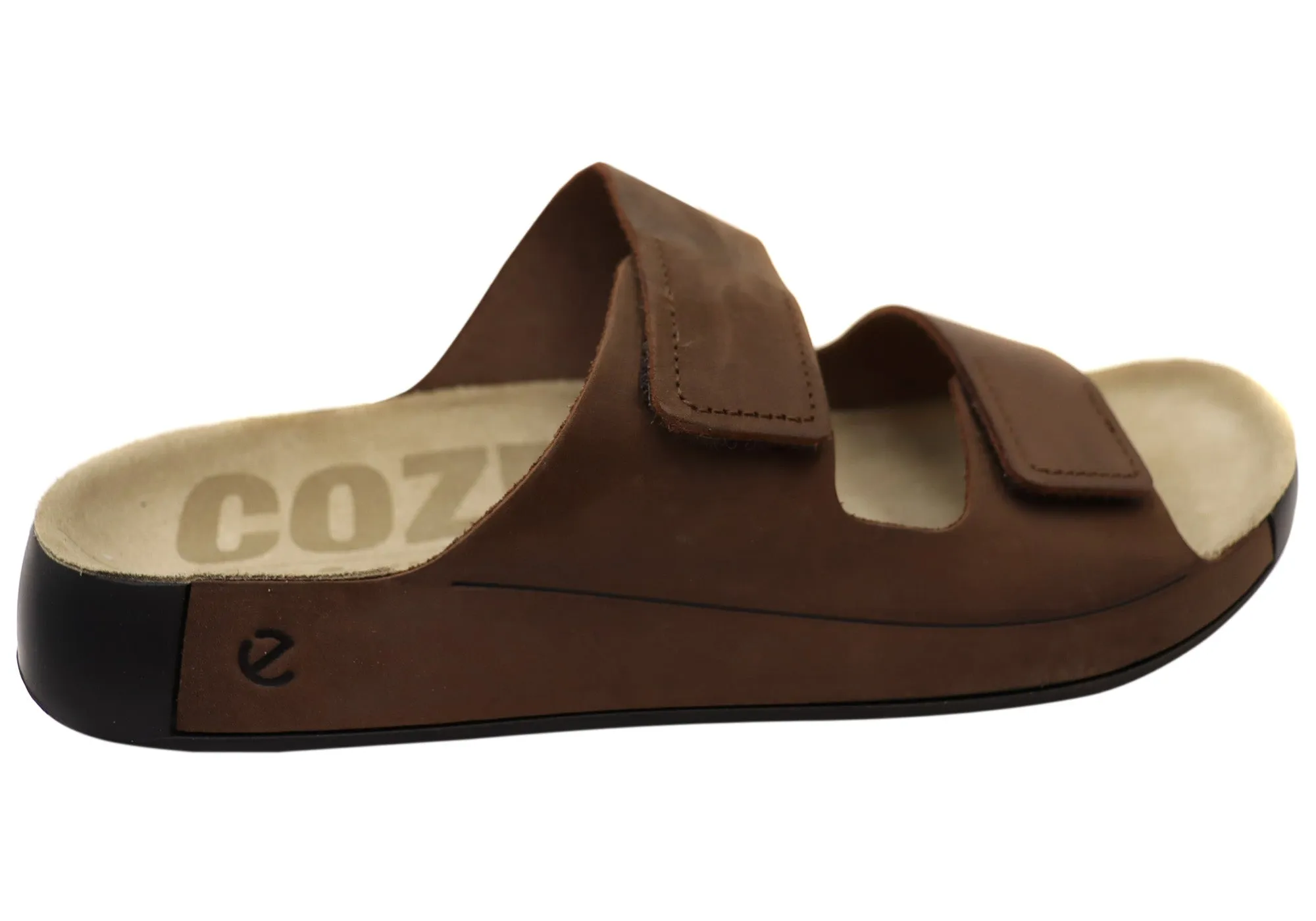 ECCO Mens Comfortable Leather 2nd Cozmo Slides Sandals ecco Shoes
