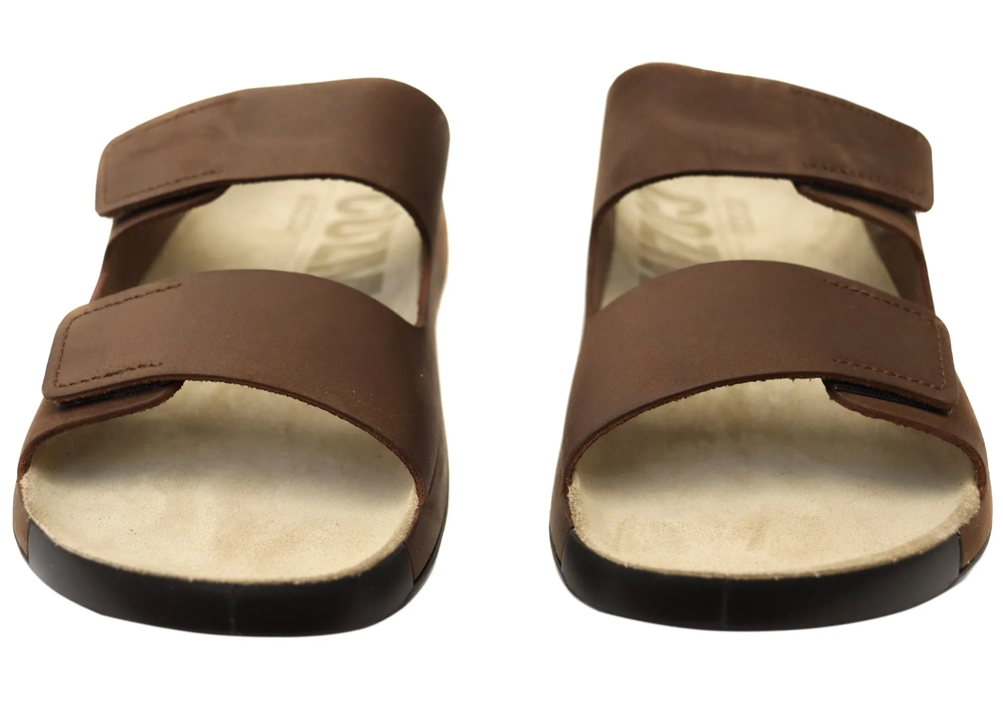 ECCO Mens Comfortable Leather 2nd Cozmo Slides Sandals ecco Shoes