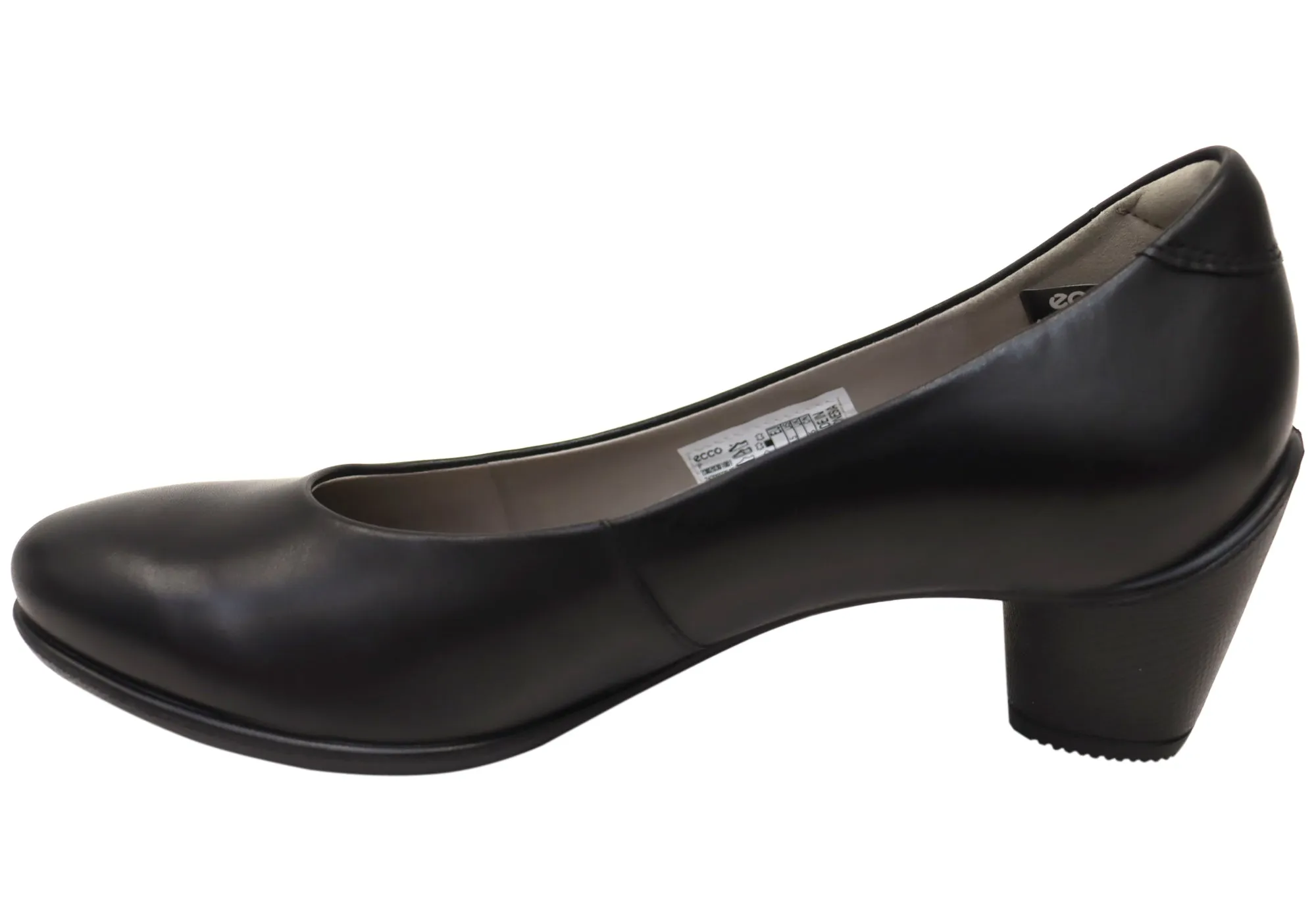 ECCO Sculptured 45 Womens Leather Block Heeled Pump Heels ecco Shoes