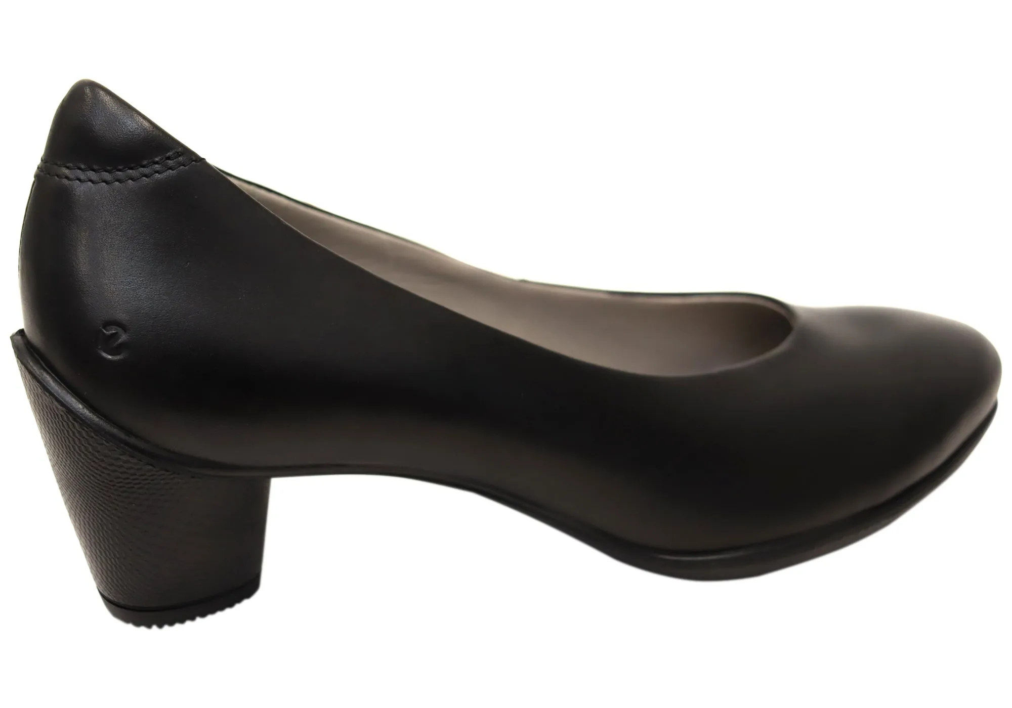 ECCO Sculptured 45 Womens Leather Block Heeled Pump Heels ecco Shoes