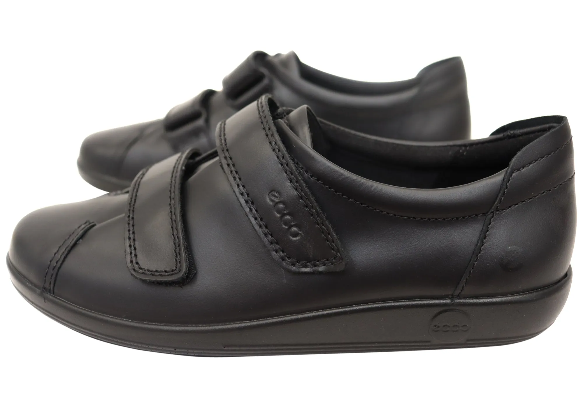 ECCO Soft 2.0 Womens Adjustable Straps Leather Walking Shoes ecco Shoes